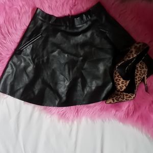 Leather skater skirt